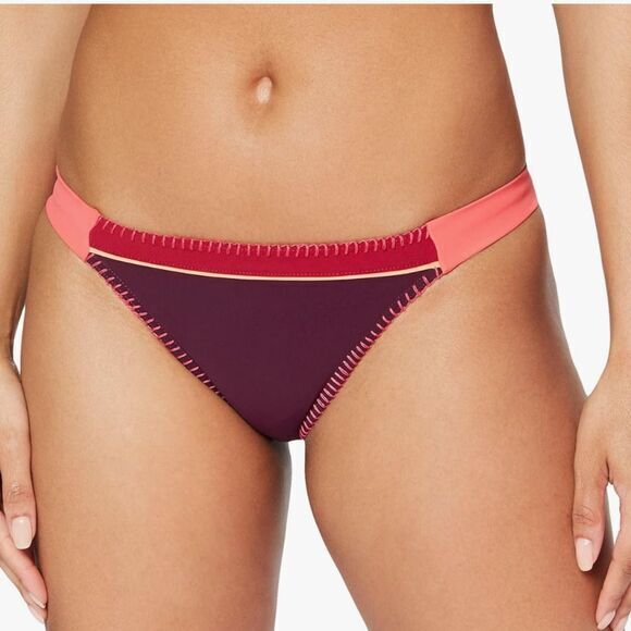 NEW Banana Moon Embroidered bikini bottoms,‎ color burgundy, size 40/ US L - Picture 1 of 13